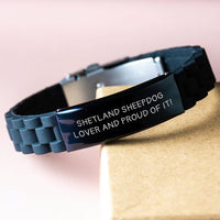 Load image into Gallery viewer, Shetland Sheepdog Lover Gifts, Funny Quote, Glide lock Clasp Birthdays for Friends, Family, &#39;Shetland Sheepdog Lover And Proud Of It!&#39; - Image 3
