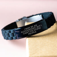 Load image into Gallery viewer, Funny Quote Accountant Gifts for Men, Glide lock Clasp Bracelet, Unique Christmas Memorable Presents from Friends to Family - Image 3
