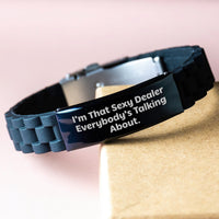 Load image into Gallery viewer, Dealer Keepsake Glidelock Bracelet for Him Black Stainless Birthday Gift - Image 3
