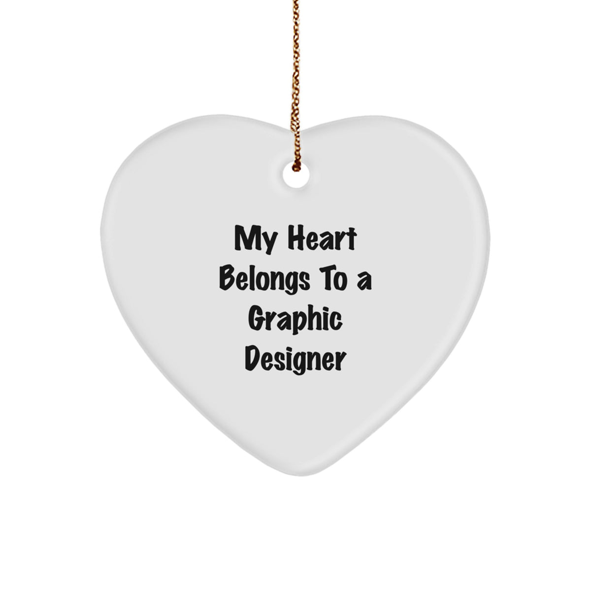  Funny Graphic Designer Gifts from Men - My Heart Belongs To A Graphic Designer Heart Ornament for Graphic Designers and Women, Christmas Unique Gifts - Image 1