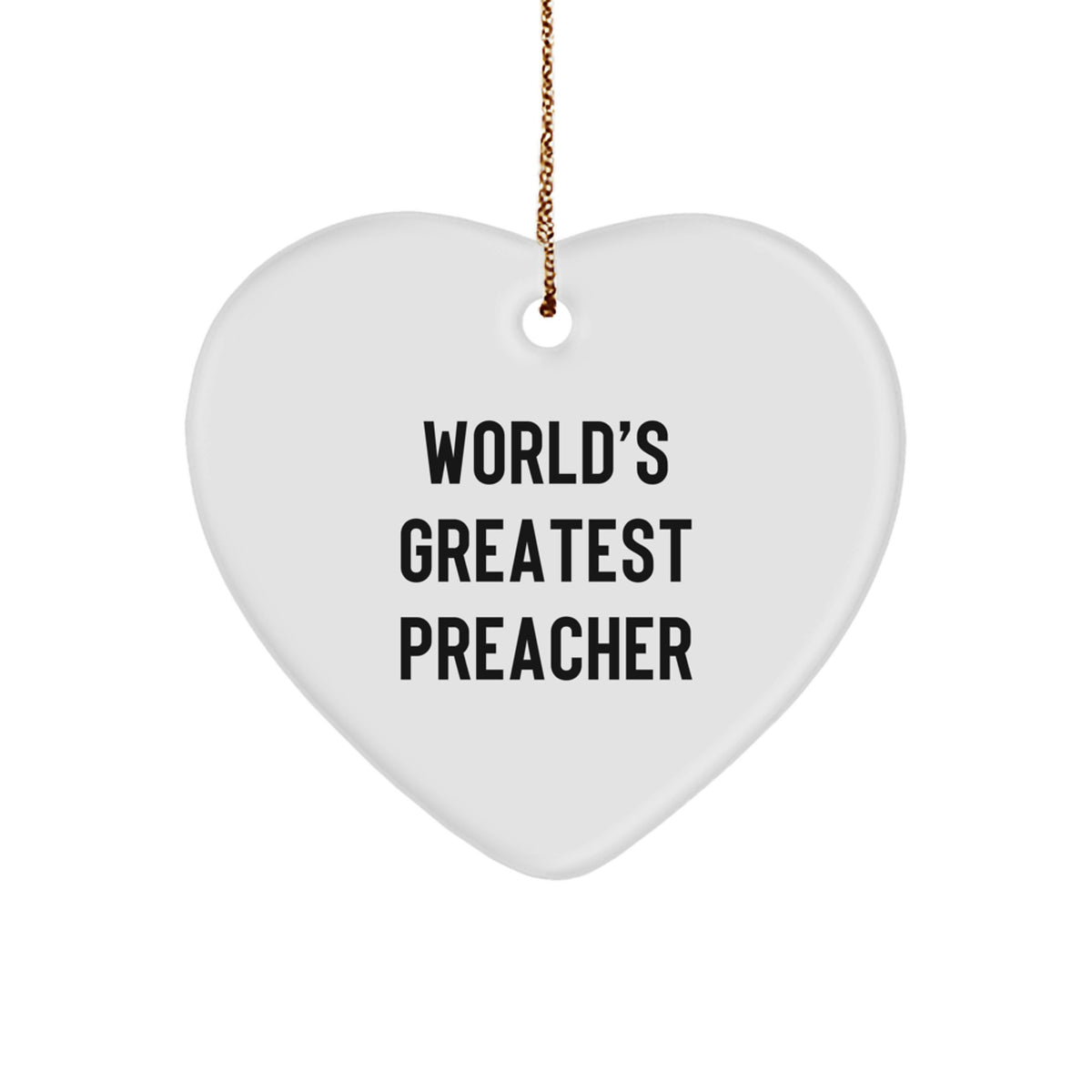 World's Greatest Preacher Funny Heart Ornament Gifts from Friends to Preacher, Preacher Heart Ornament, Inspirational Christmas Unique Gifts for Preachers - Image 1