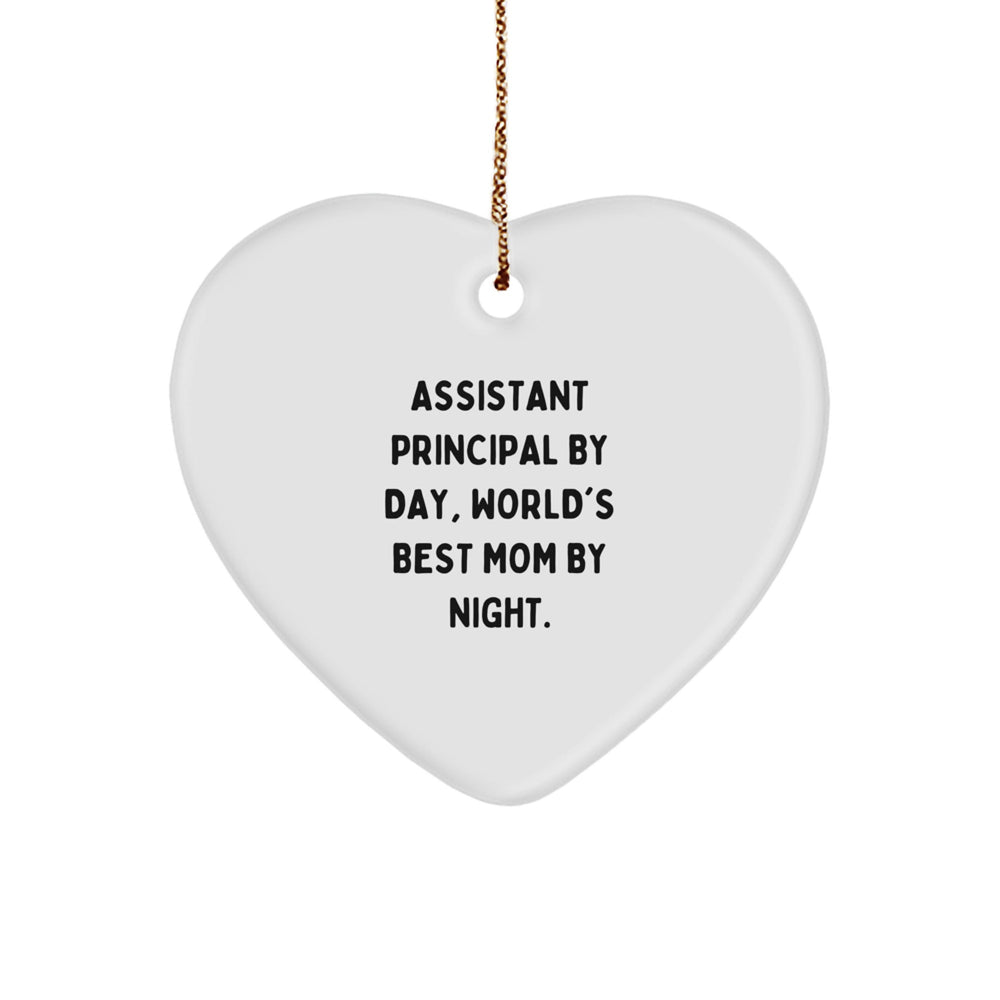 Assistant Principal Heart Ornament Gifts from Family - Funny Quote, White, 2.75\ - Image 1
