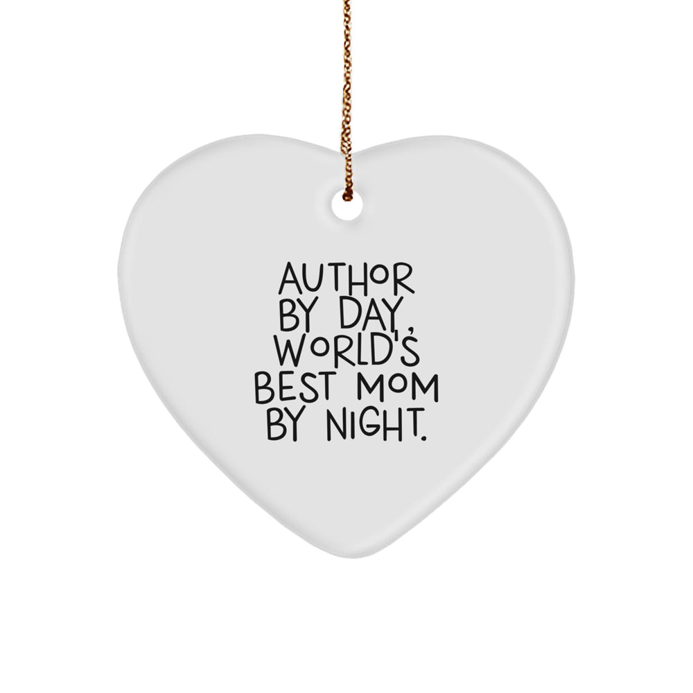 Author Gifts, Heart Ornament, Funny Quotes, Christmas Unique Gifts from Men to Author - Image 1