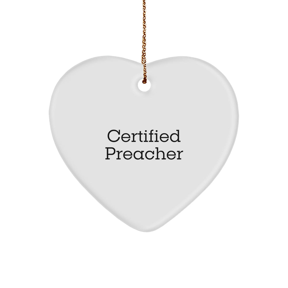 Funny Preacher Gifts from Friends for Men - Heart Ornament with Inspirational Quote, Christmas Unique Presents - Image 1