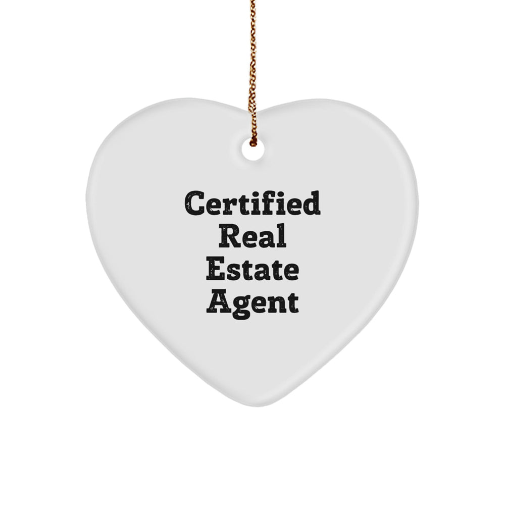 Funny Real Estate Agent Gifts from Friends, Christmas Unique Hearts for Real Estate Agents, 'Wishing You a Home-tastic Holiday' Heart Ornament, MDF, White - Image 1