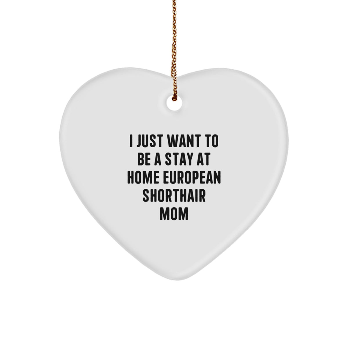 Funny European Shorthair Cat Mom Gifts from Friends for Christmas Unique Heart Ornaments - Image 1