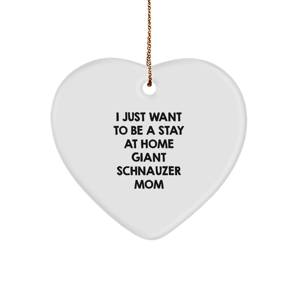 Giant Schnauzer Dog Mom's Delight, Heart Ornament, Funny Quote Gifts from Family, Friends, or Coworkers for Christmas - Image 1