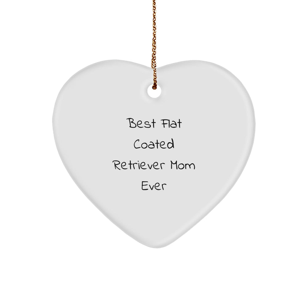 Funny Flat Coated Retriever Dog Gifts from Mom - Heart Ornament for Christmas - Image 1