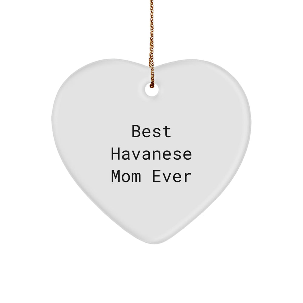 Funny Havanese Dog Mom Gifts from Friends to Family - Heart Ornament for Havanese Dog Lovers, Best Havanese Mom Ever Quote, Christmas Unique Gifts - Image 1