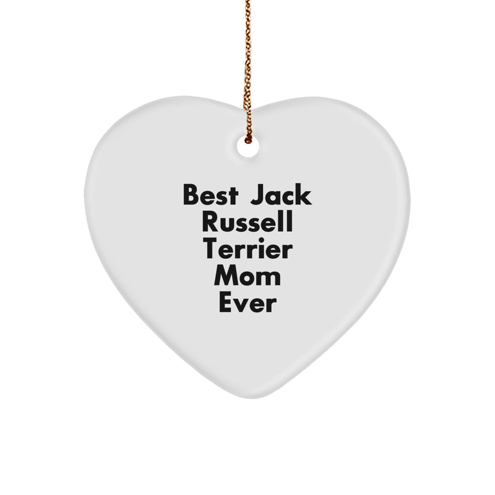 Funny Jack Russell Terrier Dog Gifts for Christmas - Best Mom Ever Heart Ornament from Gifts for Jack Russell Terrier Dog Lovers - Image 1
