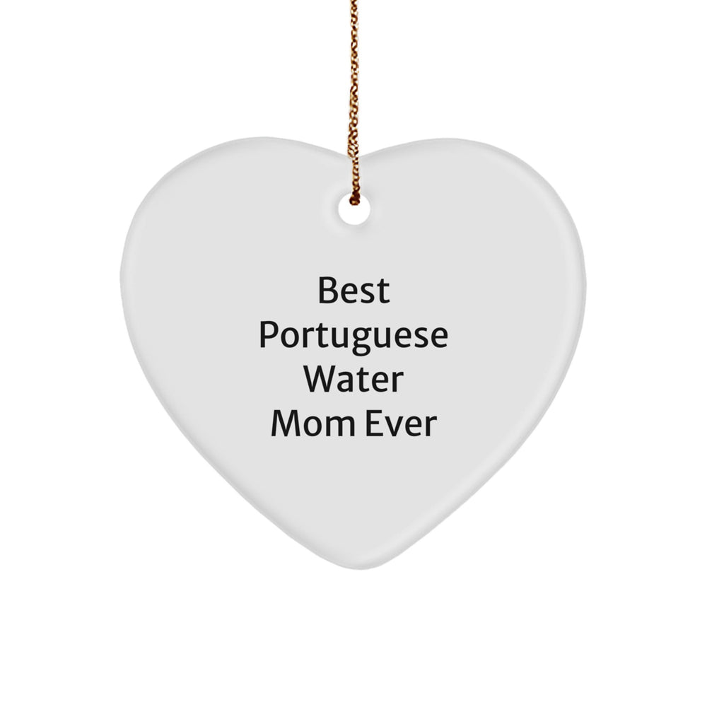 Funny Portuguese Water Dog Mom Gifts from Friend - Heart Ornament for Christmas - Image 1