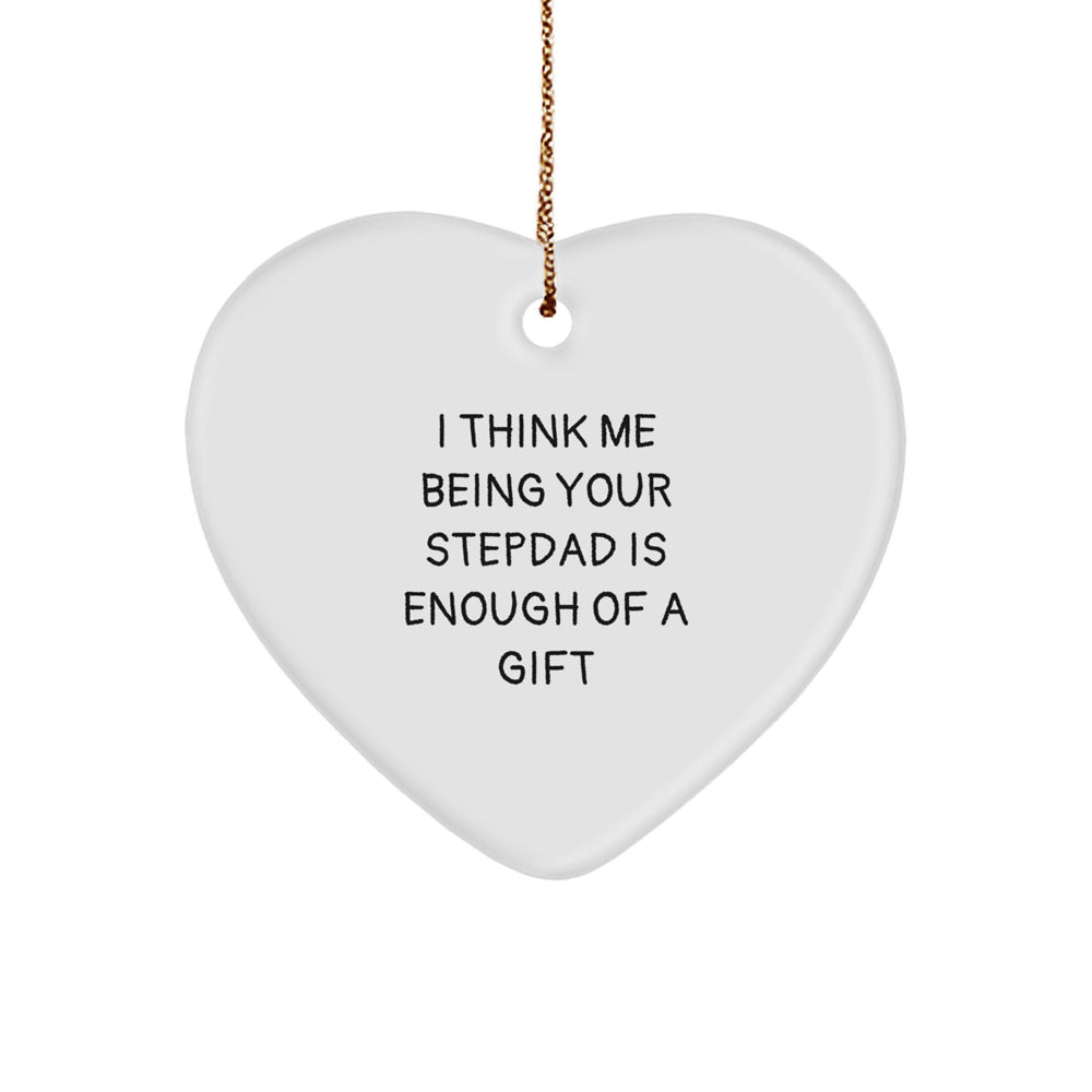 Funny Heart Ornament Gifts for Stepdad from Family Men - Image 1