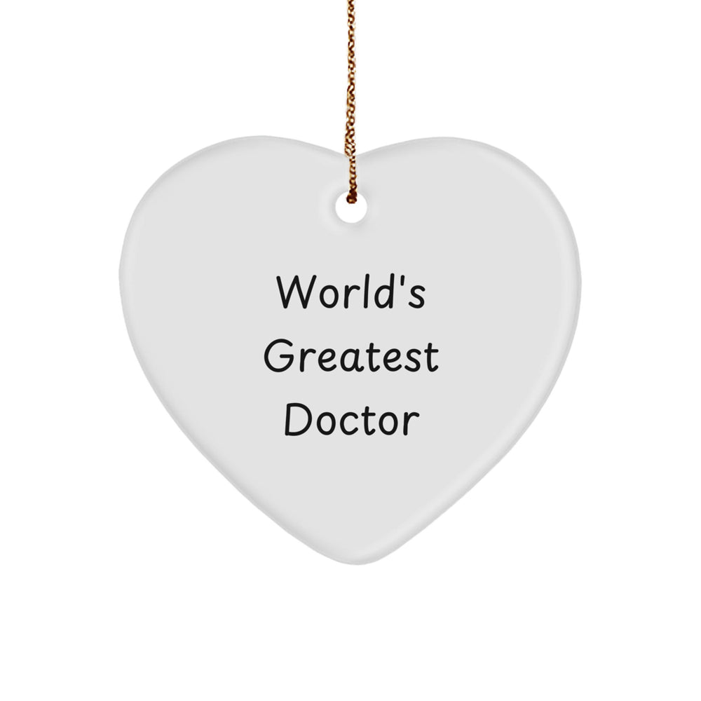 Funny World's Greatest Doctor Heart Ornament Gifts for Men, Women, Family, Friends, Coworkers - Christmas Unique Presents - Image 1