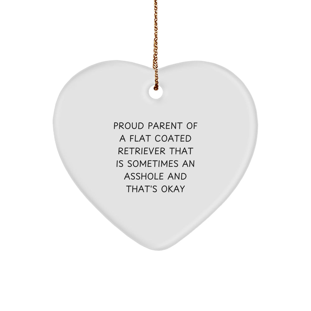Funny Flat Coated Retriever Dog Gifts, Proud Parents' Heart Ornament for Christmas - Gifts from Loved Ones to Family and Friends - Image 1