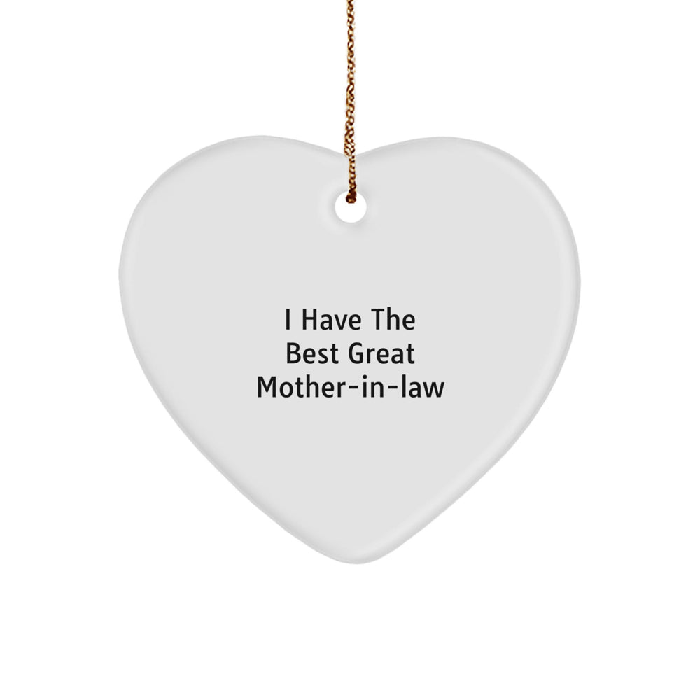 Funny Mom-in-law Gifts for Christmas - 'I Have The Best Great Mom-in-law' Heart Ornament, Gifts from Family to Mom-in-law, Gifts for Mom-in-law, Heart-Shaped Ornament, Christmas Unique Gifts - Image 1