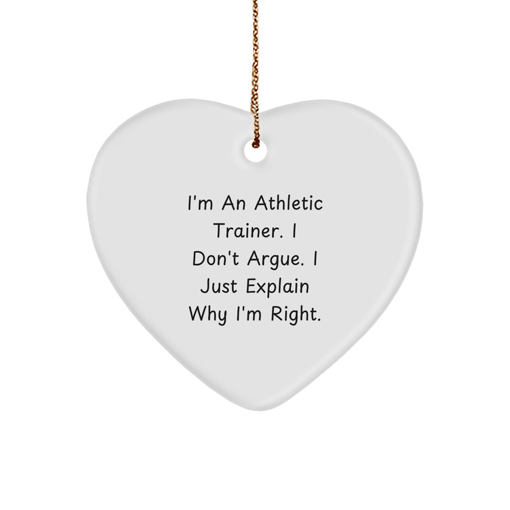 Funny Gifts from Family or Friends to Athletic Trainers, Heart Ornament for Christmas Unique Presents - Image 1