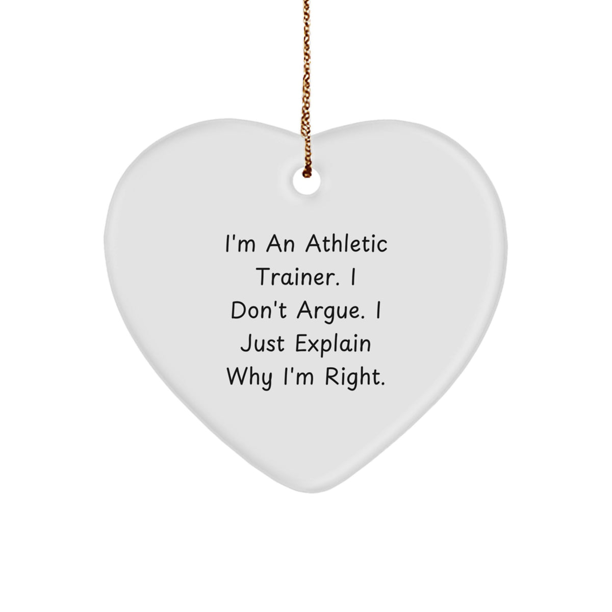 Funny Gifts from Family or Friends to Athletic Trainers, Heart Ornament for Christmas Unique Presents - Image 1