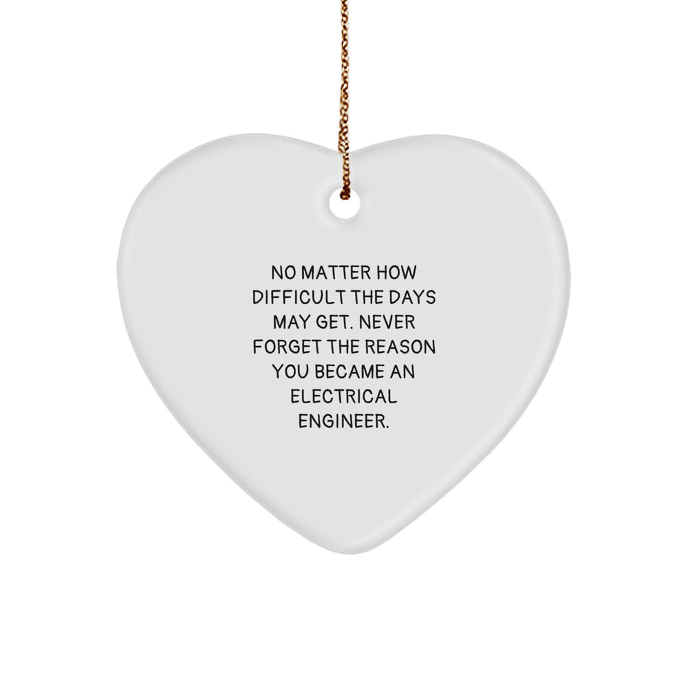 Funny Electrical Engineer Heart Ornament Gifts from Men to Colleagues, Electrical Engineer Christmas Unique Gifts for Women, Inspirational Reminders Never Forget the Reason You Became - Image 1
