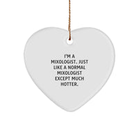 'Hotter Than Most' Mixologist Gifts, Funny Heart Ornament with Quote, Christmas Unique Gifts from Friends to Coworkers - Image 1