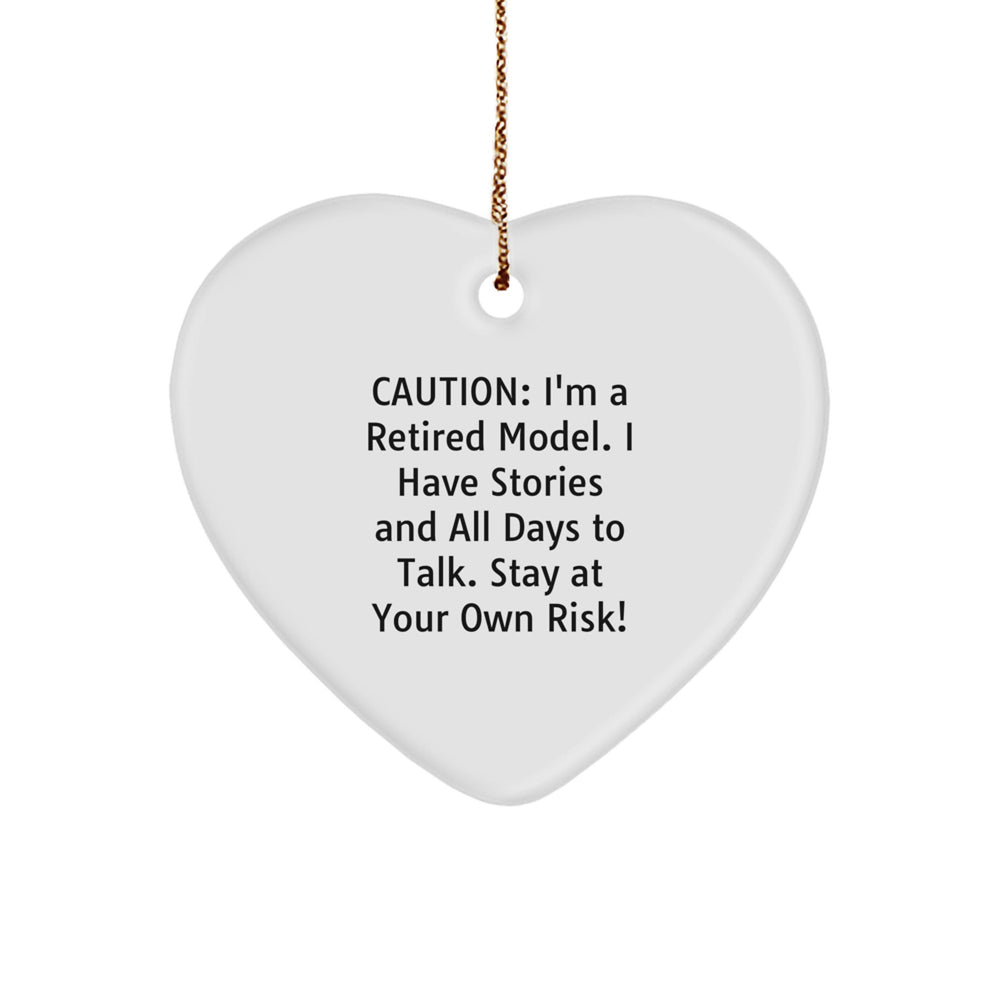 Funny Quote Model Heart Ornament Gifts for Men from Friends, Unique Christmas Unique Gifts for Model Lovers, Heart Shaped MDF Ornament with Sublimation Printing - Image 1