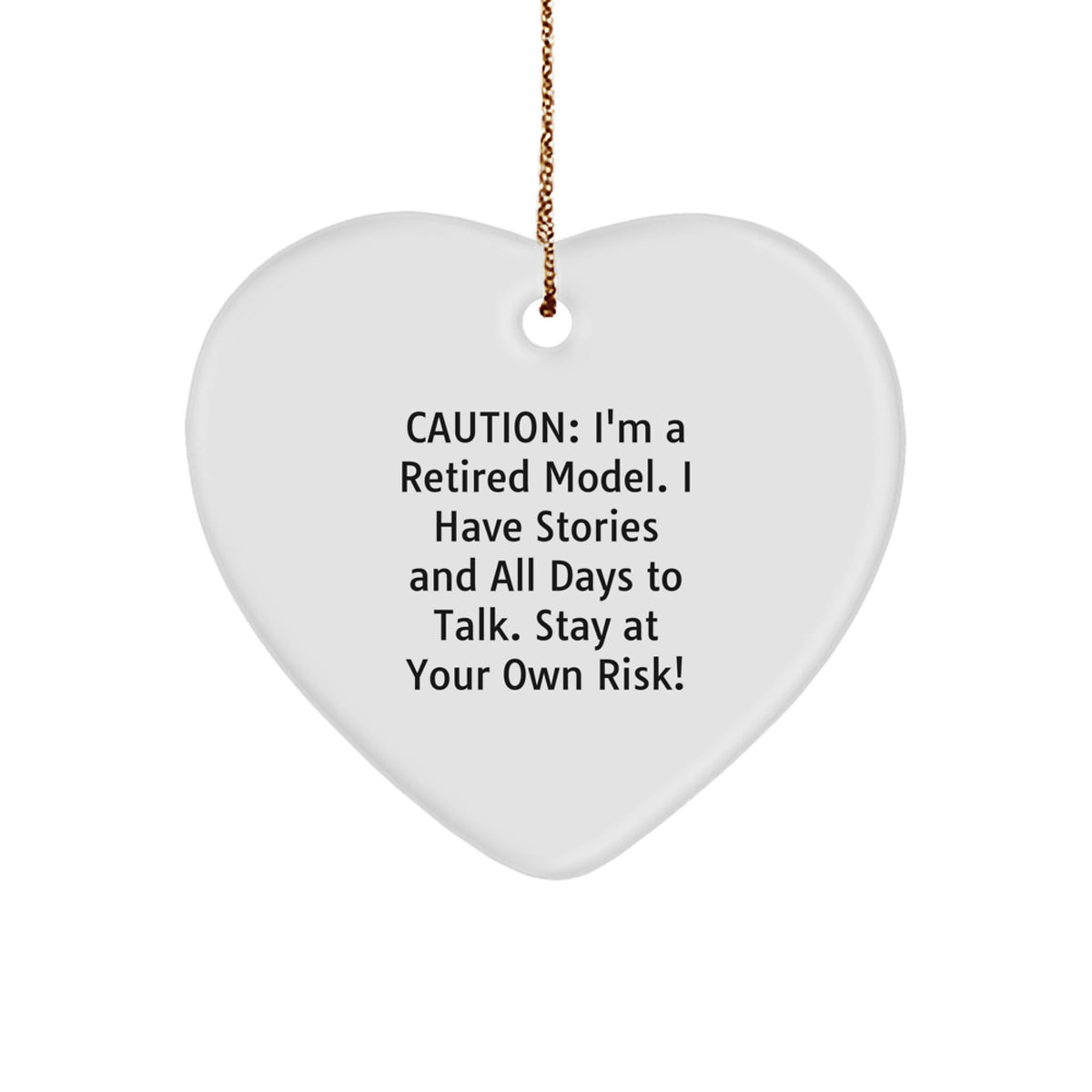 Funny Quote Model Heart Ornament Gifts for Men from Friends, Unique Christmas Unique Gifts for Model Lovers, Heart Shaped MDF Ornament with Sublimation Printing - Image 1