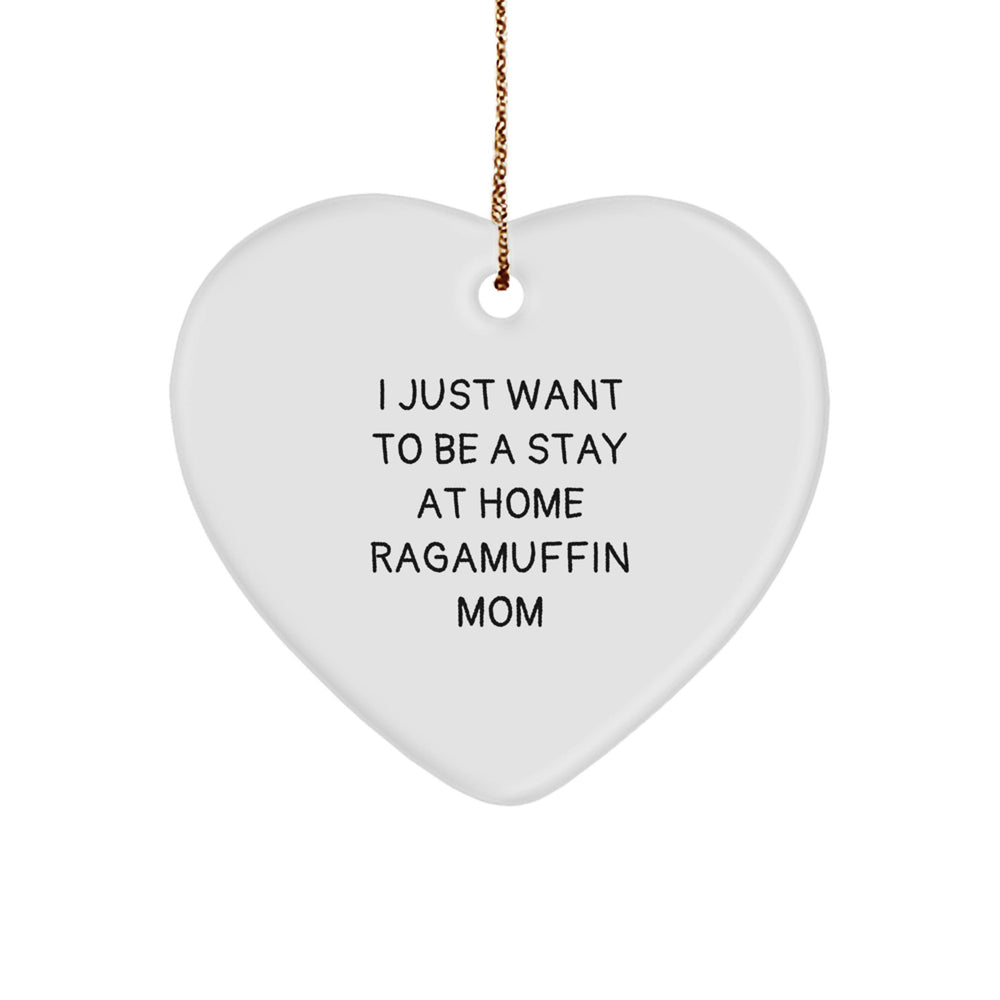 Ragamuffin Cat Mom's Christmas Unique Gift, Funny Quote Heart Ornament, Gifts from Mom to Ragamuffin Cat Lover, Unique Christmas Unique Gifts for Her - Image 1