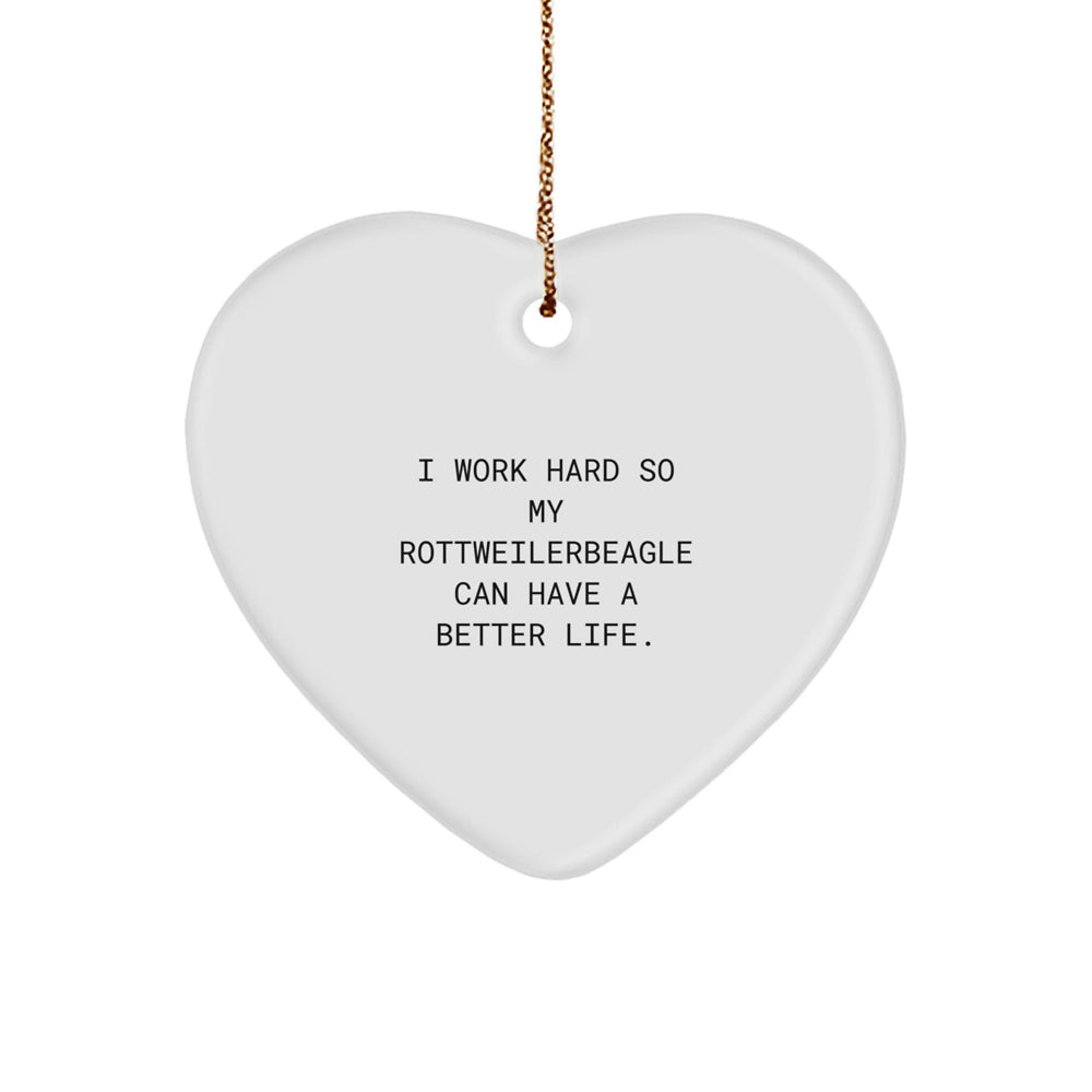 Rottweiler Dog Heart Ornament Gifts from Men to Rottweiler Dog, Inspirational Christmas Memorable Present - Image 1