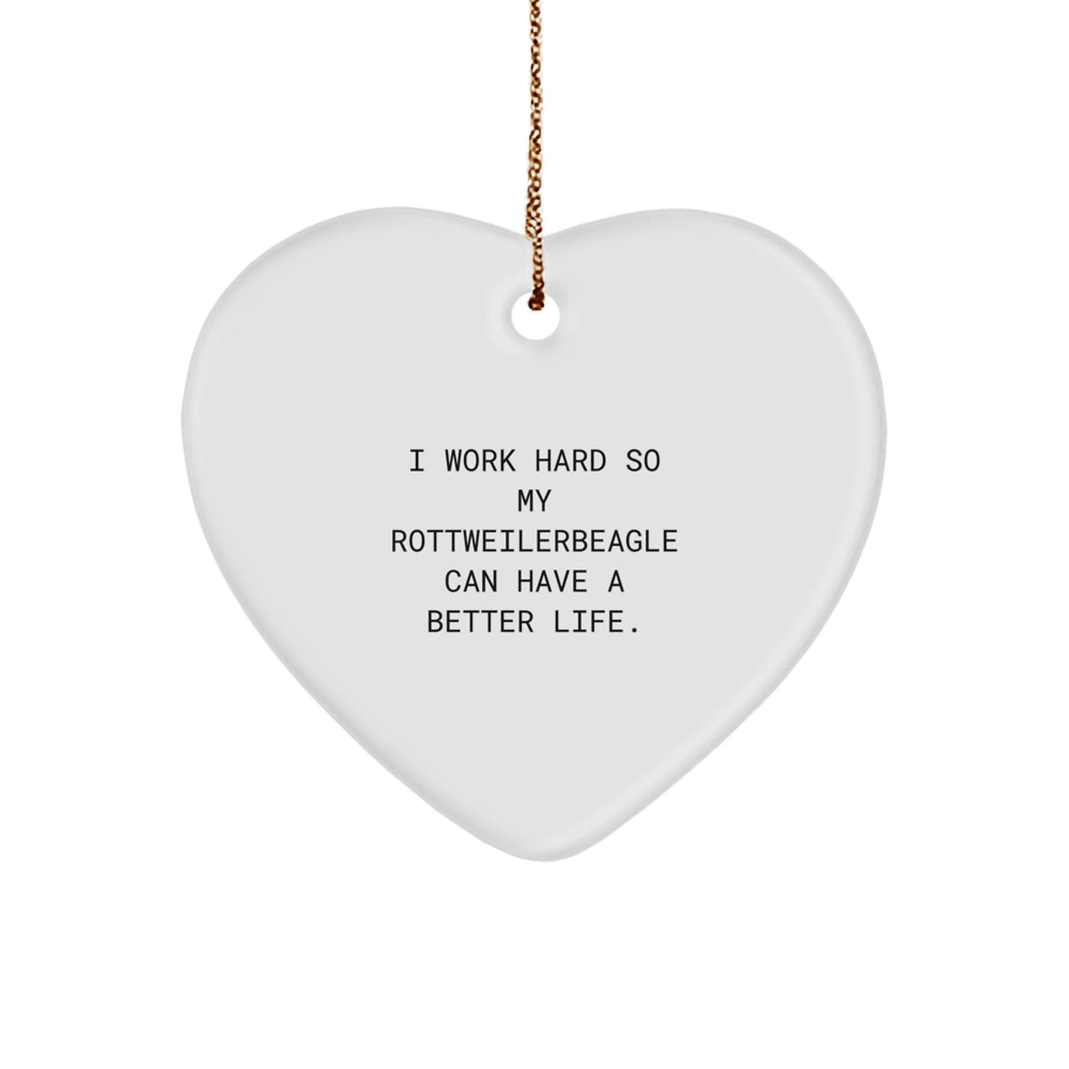 Rottweiler Dog Heart Ornament Gifts from Men to Rottweiler Dog, Inspirational Christmas Memorable Present - Image 1