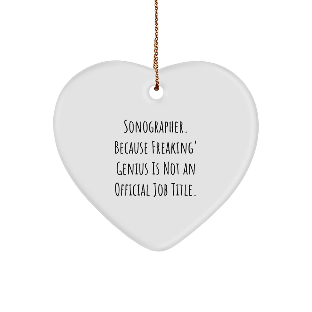 Sonographer Gifts from Friends - Heart Ornament with Funny Quote, Perfect for Christmas Time, Gifts for Sonographer - Image 1