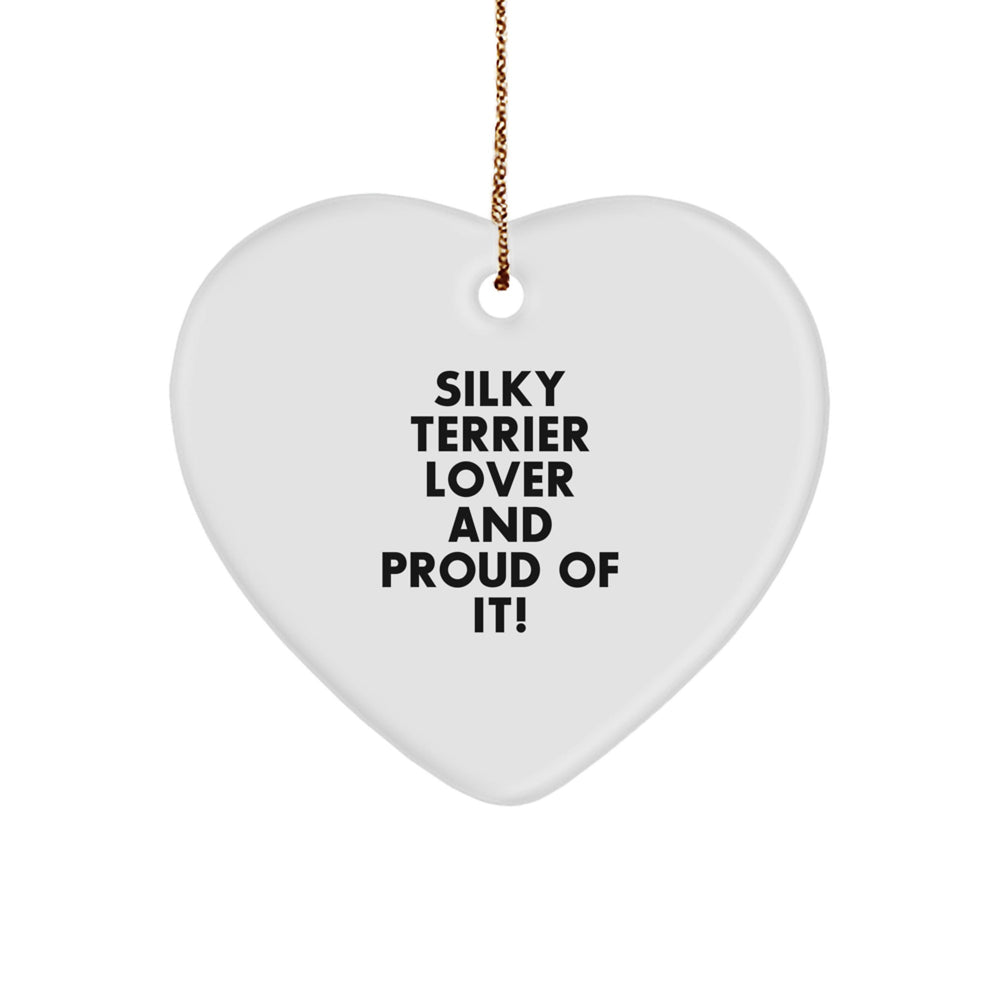 Silky Terrier Dog Lover Gifts from Friends and Family - Heart Ornament for Christmas - Image 1
