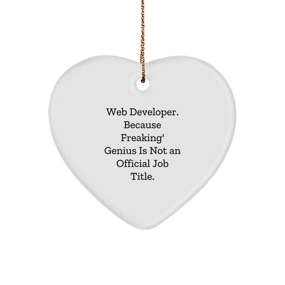 Funny Web Developer Christmas Unique Gifts from Friends Unique Heart Ornament for Web Developer Men - Image 1