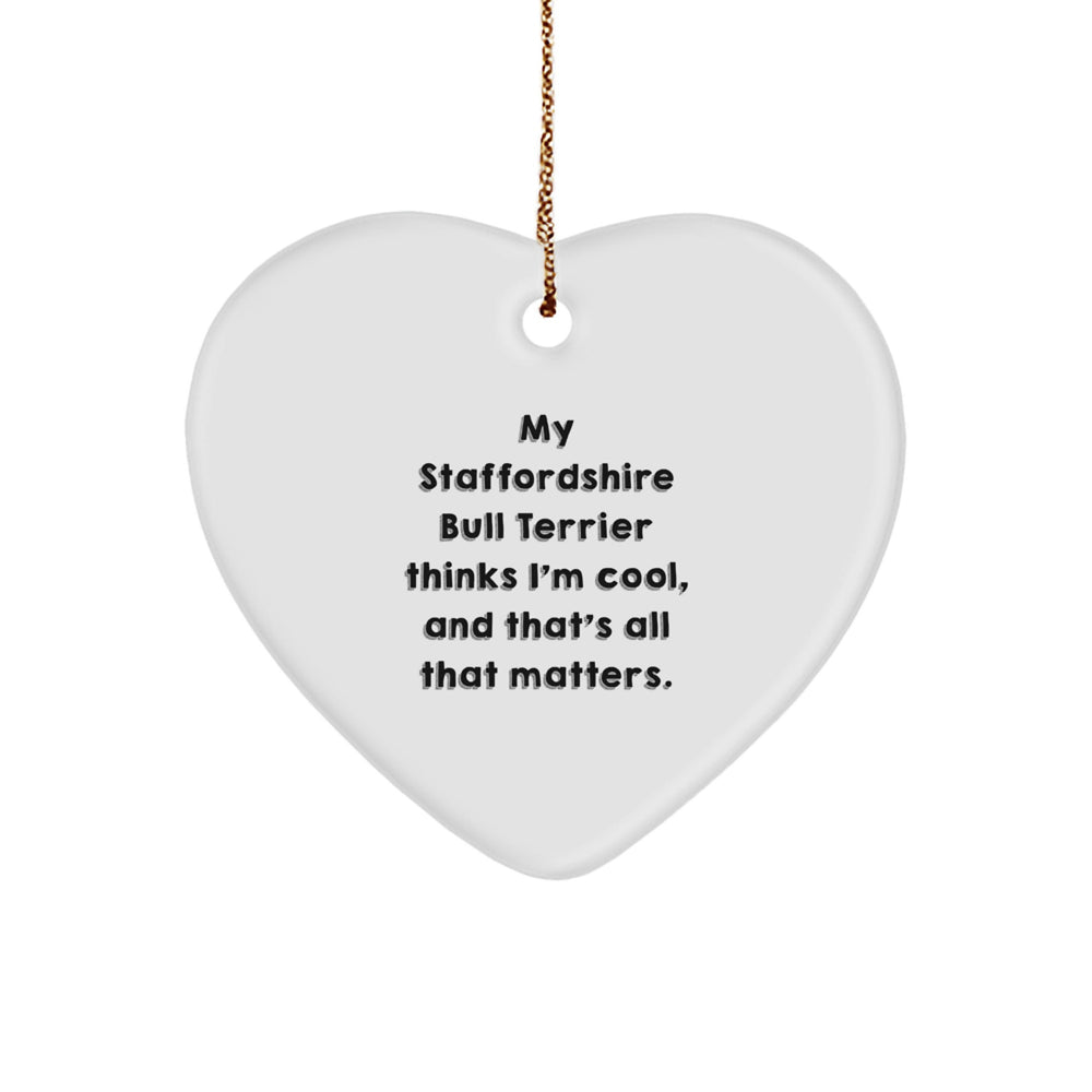 Staffordshire Bull Terrier Dog Heart Ornament Gifts from Men to Family on Christmas Unique Day - Image 1