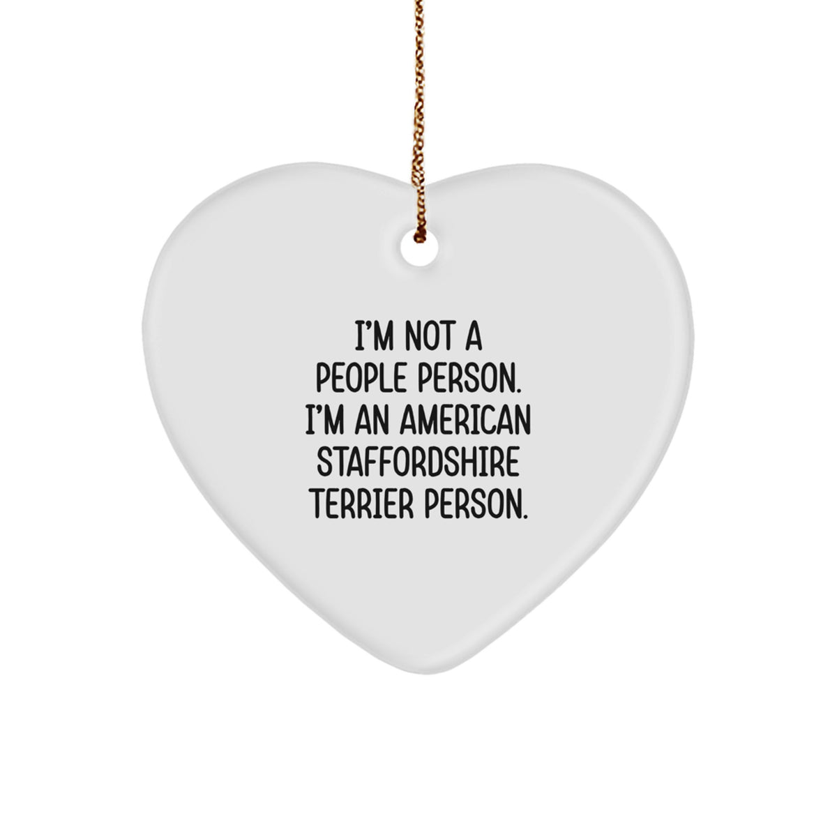 American Staffordshire Terrier Dog Lover Funny Heart Ornament Gifts for Family Christmas Memorable Presents from Mom Dad - Image 1