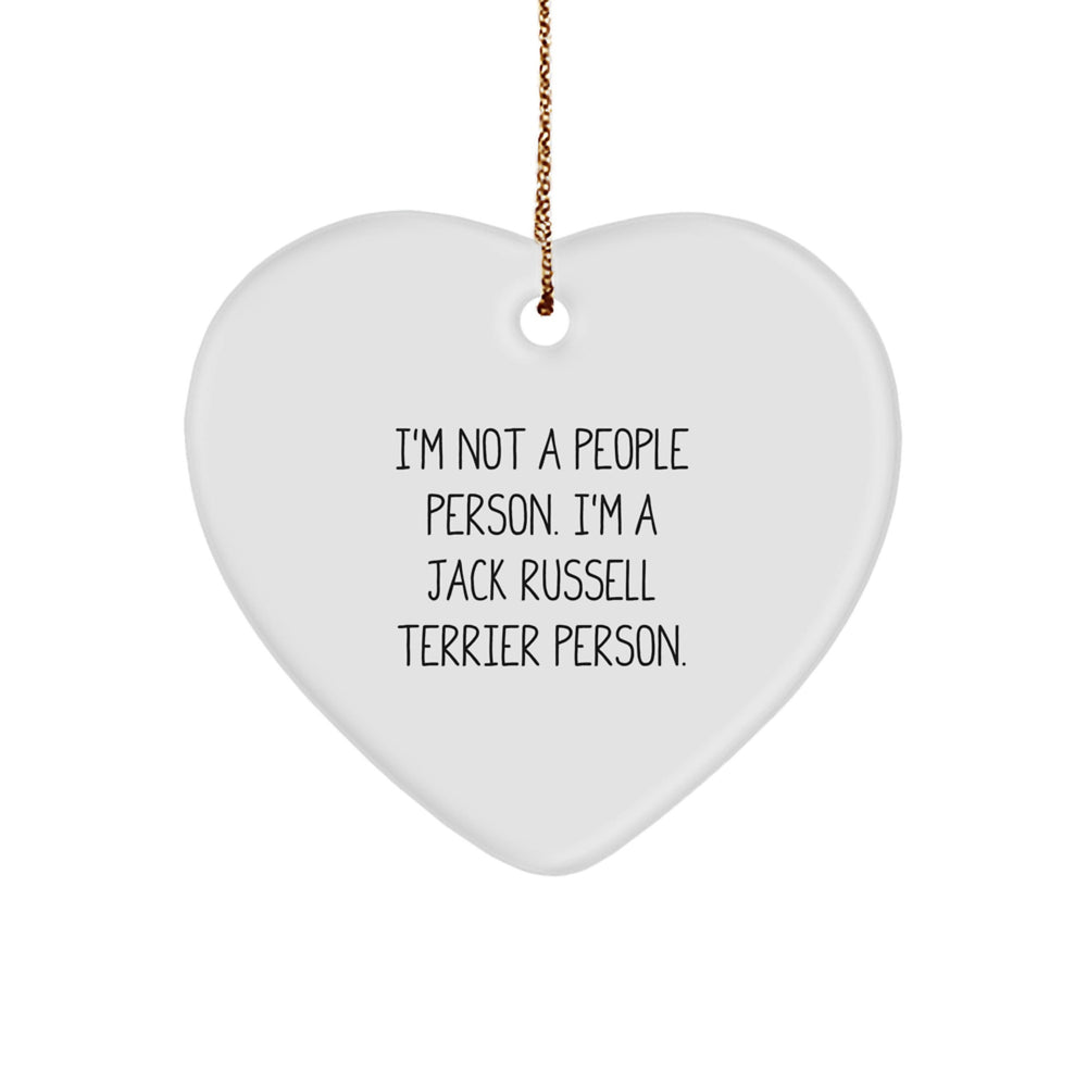 Funny Jack Russell Terrier Dog Lovers Heart Ornament Gifts from Family to Friends - Image 1