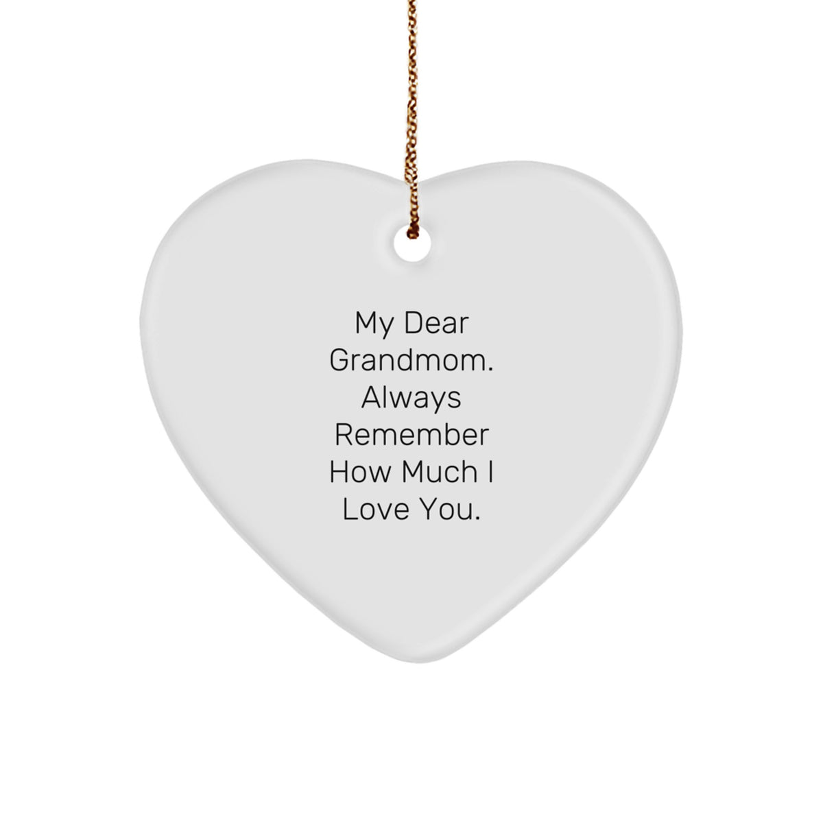 Heartfelt Grandmom Gifts from Men - 'My Dear Grandmom...' White Heart Ornament, Christmas Unique Presents for Grandma - Image 1