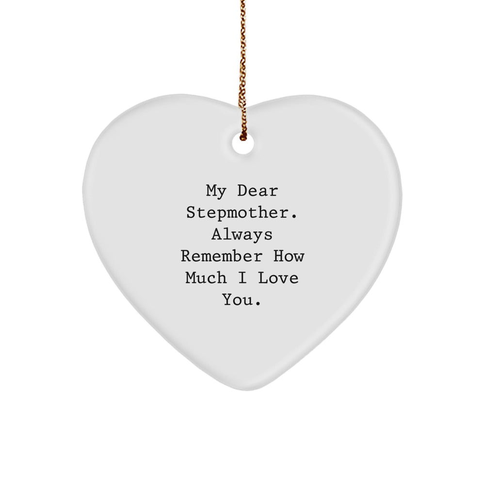 Funny Stepmother Gifts Heart Ornament 'My Dear Stepmother' Inspirational Christmas Unique Presents for Stepmother from Family - Image 1