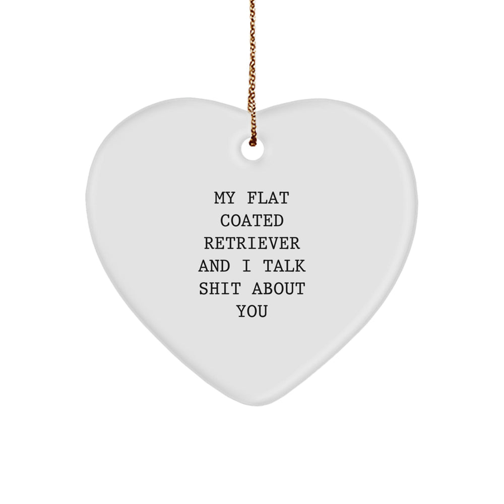 Funny Flat Coated Retriever Dog Gifts for Men - Heart Ornament with My Flat Coated Retriever And I Talk Shit About You Quote, Gifts from Friends, Christmas Unique Gifts - Image 1