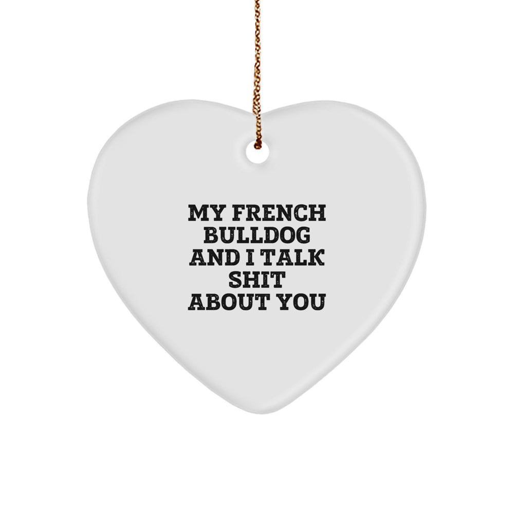 Funny French Bulldog Heart Ornament Gifts for Men from Family, Perfect for Christmas Unique Presents - Image 1