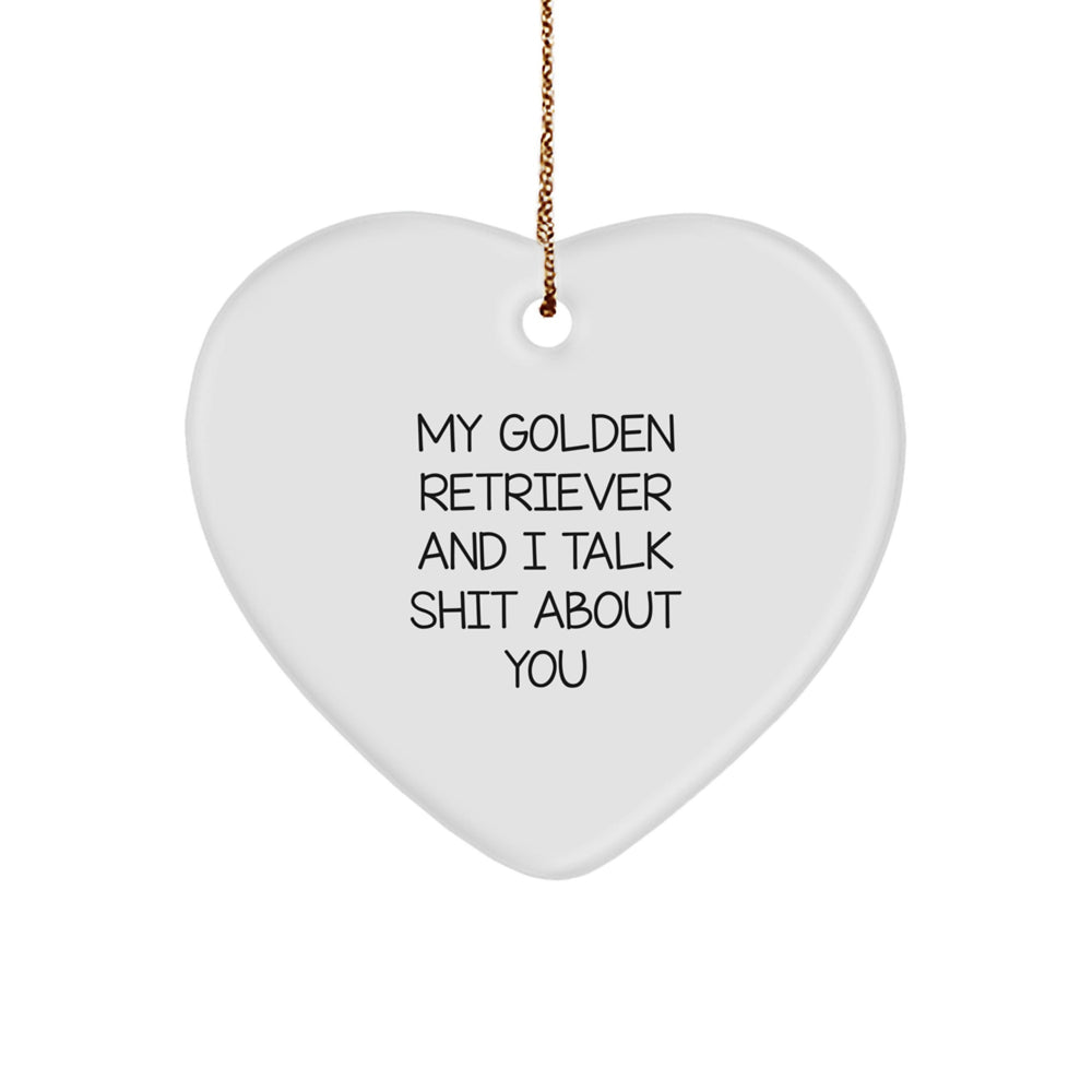 Golden Retriever Dog Lover Christmas Unique Gifts from Friends - Funny Heart Ornament for Women Men Family - Image 1