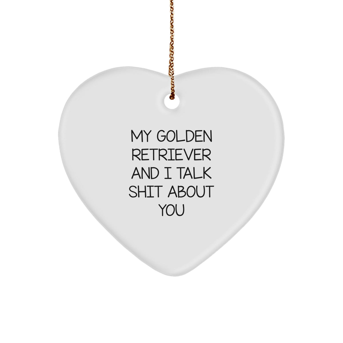 Golden Retriever Dog Lover Christmas Unique Gifts from Friends - Funny Heart Ornament for Women Men Family - Image 1