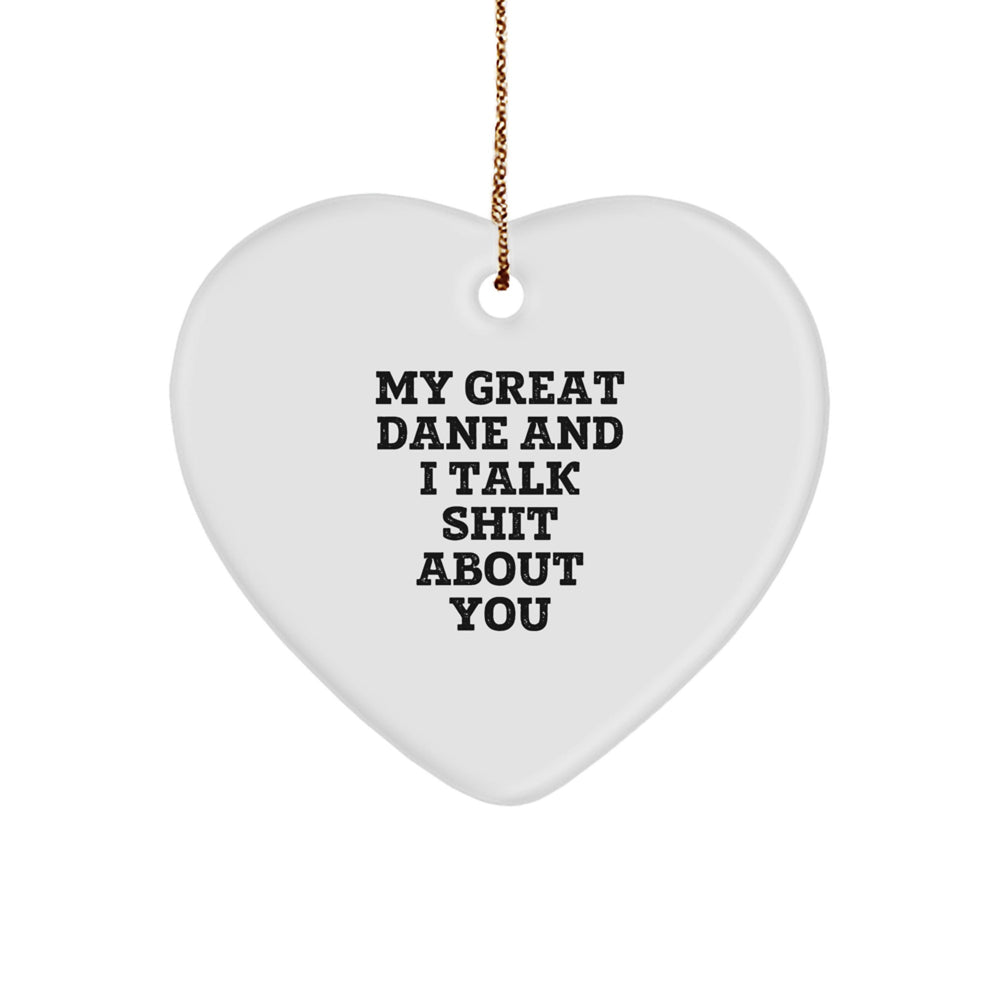 Funny Great Dane Dog Mom Heart Ornament Gift from Daughter, Great Dane Dad Christmas Unique Decorations - Image 1