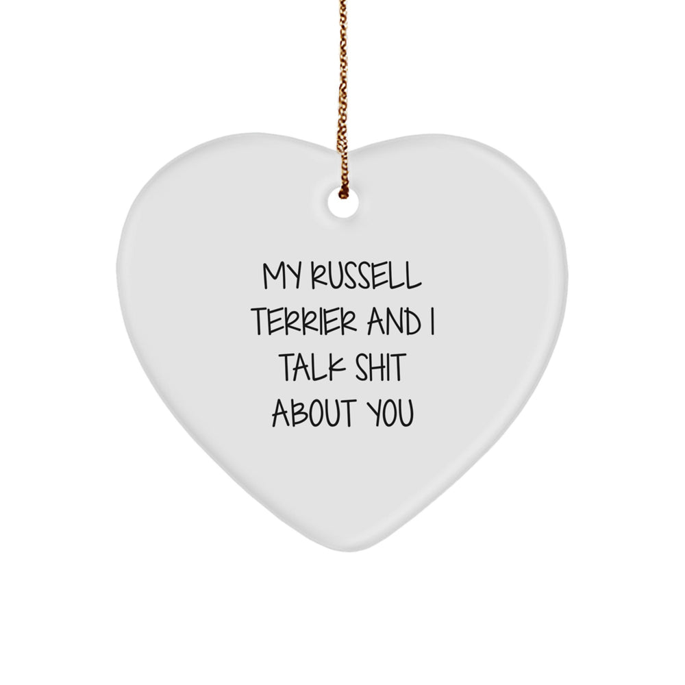 Funny Russell Terrier Dog Heart Ornament Gifts from Friends and Family for Christmas - Image 1