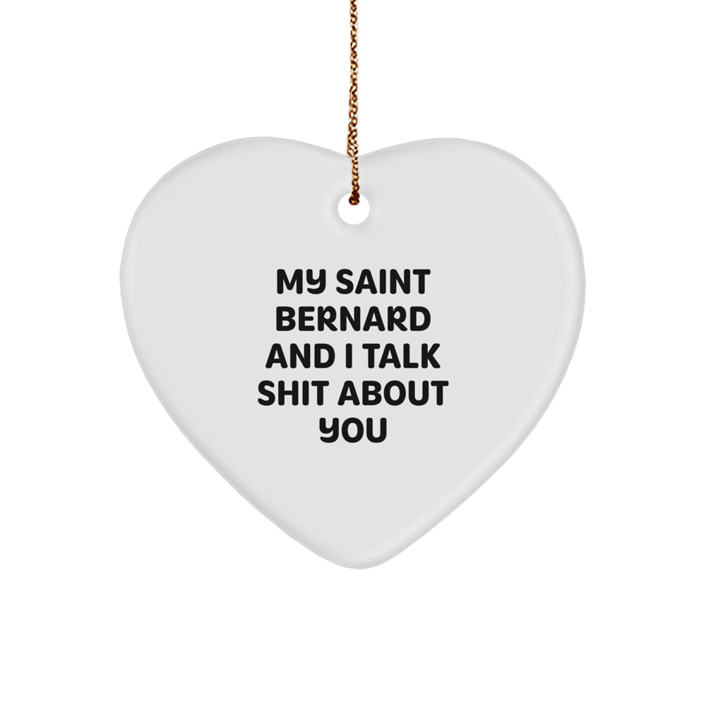 Saint Bernard Dog Gifts from Men to Friends - Funny Heart Ornament for Christmas - Image 1