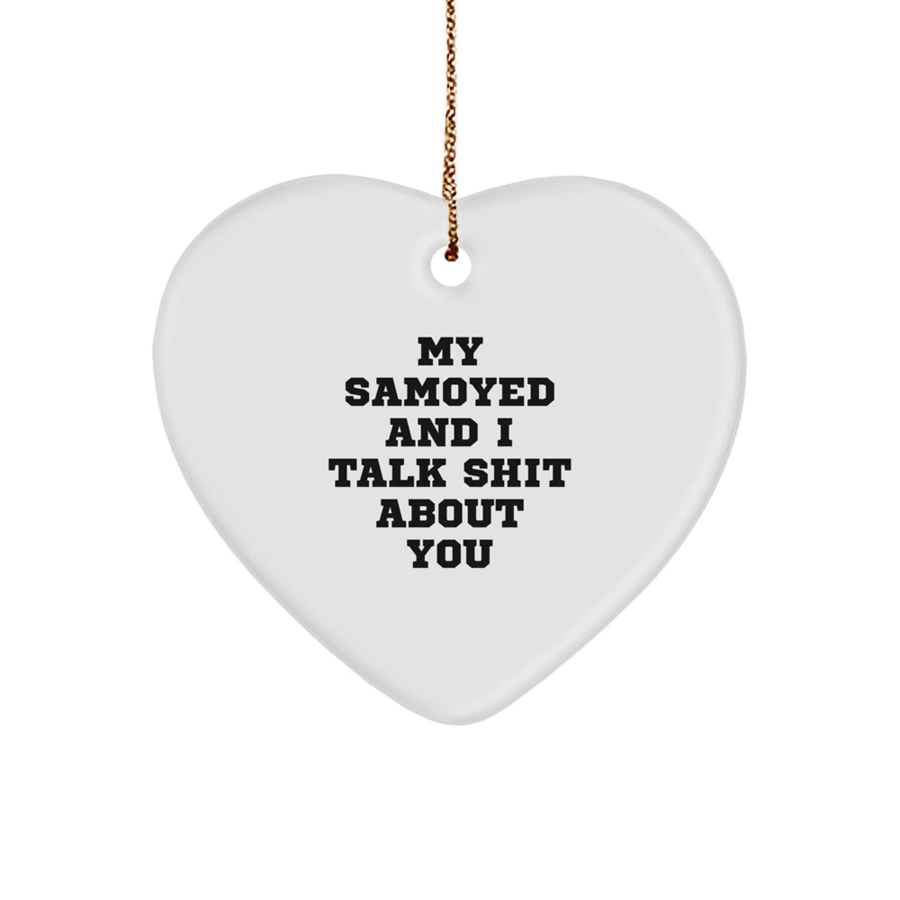 Samoyed Dog Lover Gifts from Friends, Funny Christmas Unique Heart Ornament for Samoyed Dog Owners - Image 1