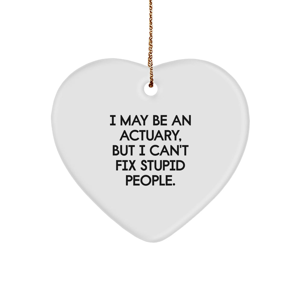 Funny Actuary Heart Ornament Gifts for Men, Women, Friends, Coworkers, Family - I May Be An Actuary, But I Can't Fix Stupid People. - Image 1