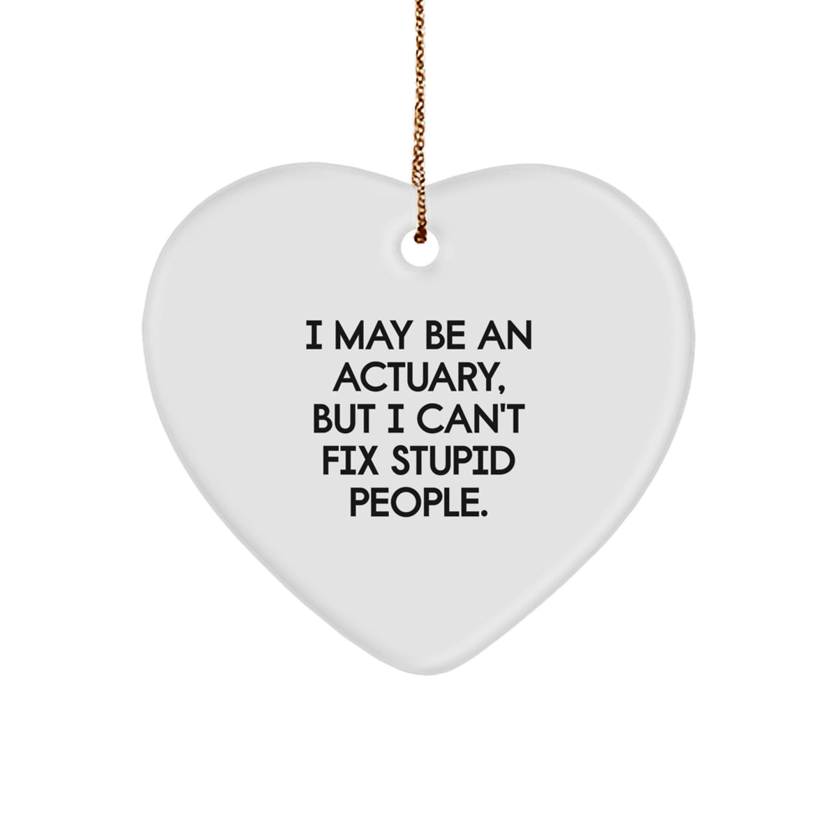 Funny Actuary Heart Ornament Gifts for Men, Women, Friends, Coworkers, Family - I May Be An Actuary, But I Can't Fix Stupid People. - Image 1