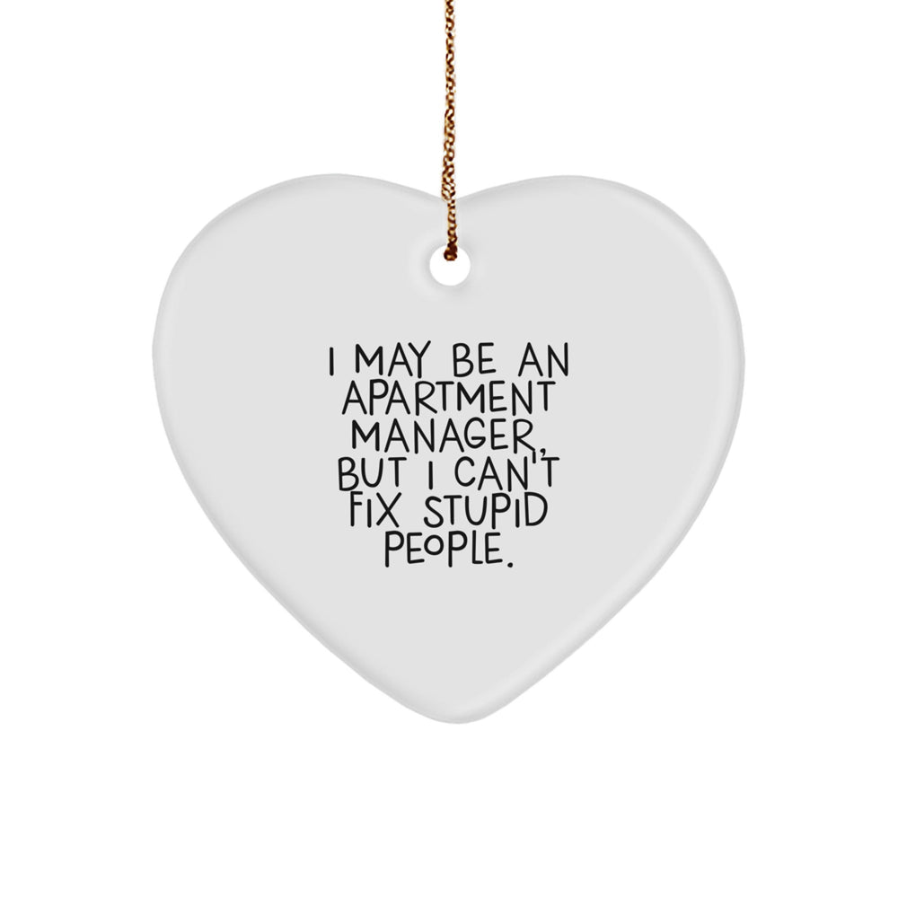 Funny Quote Heart Ornament Gifts from Men, Women, Friends, or Family to Apartment Manager Men, Women, Friends, or Coworkers, Christmas Unique Gifts - Image 1