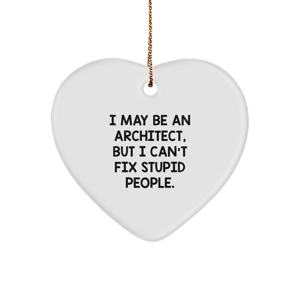 Funny Architect Heart Ornament Gifts from Men to Friends and Family - I May Be An Architect, But I Can't Fix Stupid People - Unique Christmas Unique Gifts - Image 1