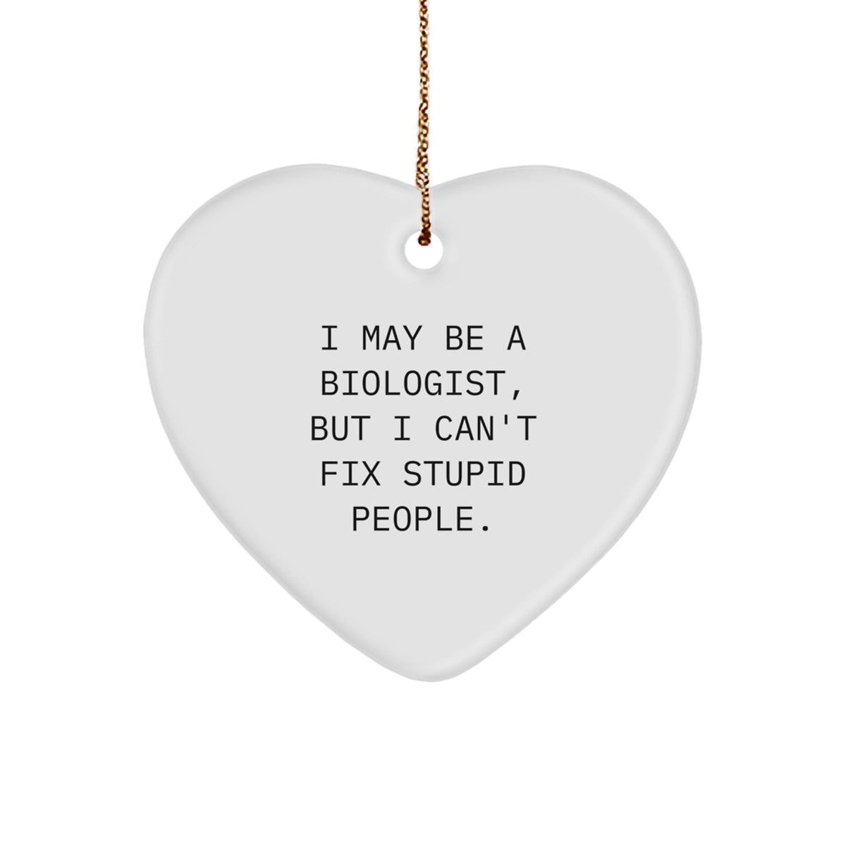 Funny Biologist Gifts for Men Women Friends Coworkers - I May Be A Biologist But I Can't Fix Stupid People Heart Ornament - Unique Christmas Unique Gifts from Family - Image 1