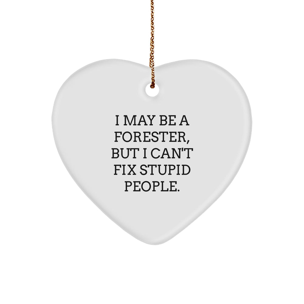 Forester Gifts from Friends, Family, and Coworkers - Heart Ornament with Funny Quote - Image 1